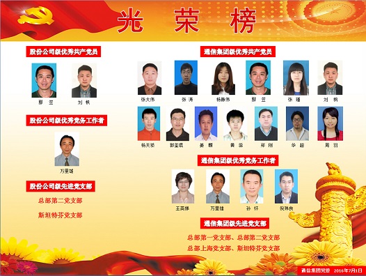 2016年度优秀共产党员、先进党支部、优秀党务工作者